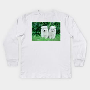 Samoyed puppies portrait Kids Long Sleeve T-Shirt